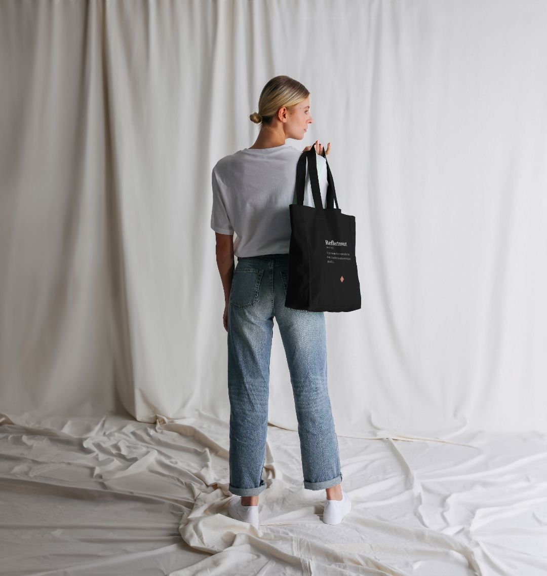 Reflectrovert black tote