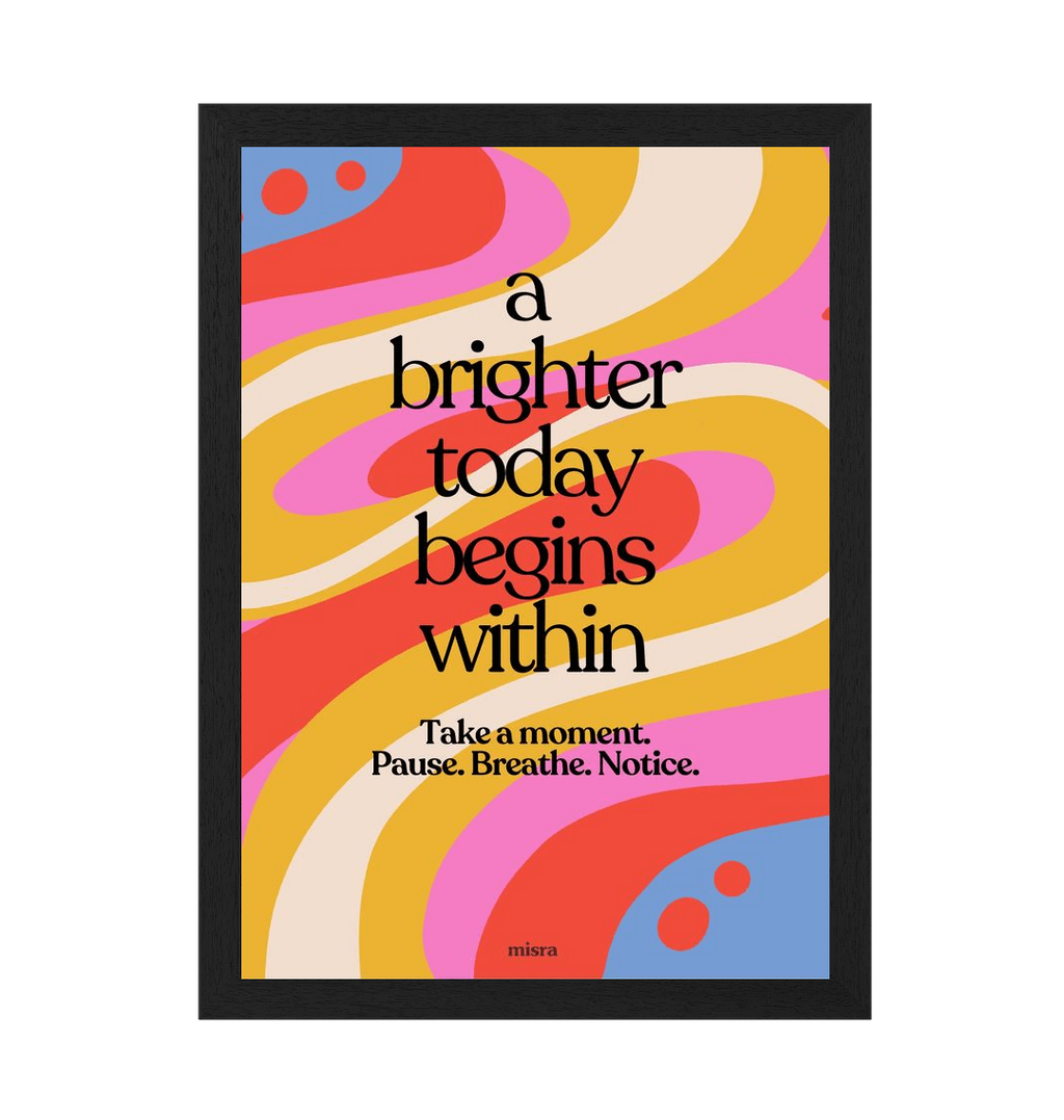 Black Frame A brighter today psychedlic print