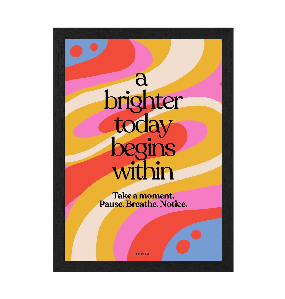 Black Frame A brighter today psychedlic print