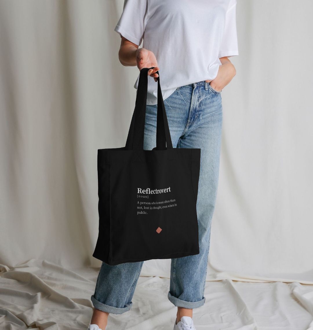 Reflectrovert black tote