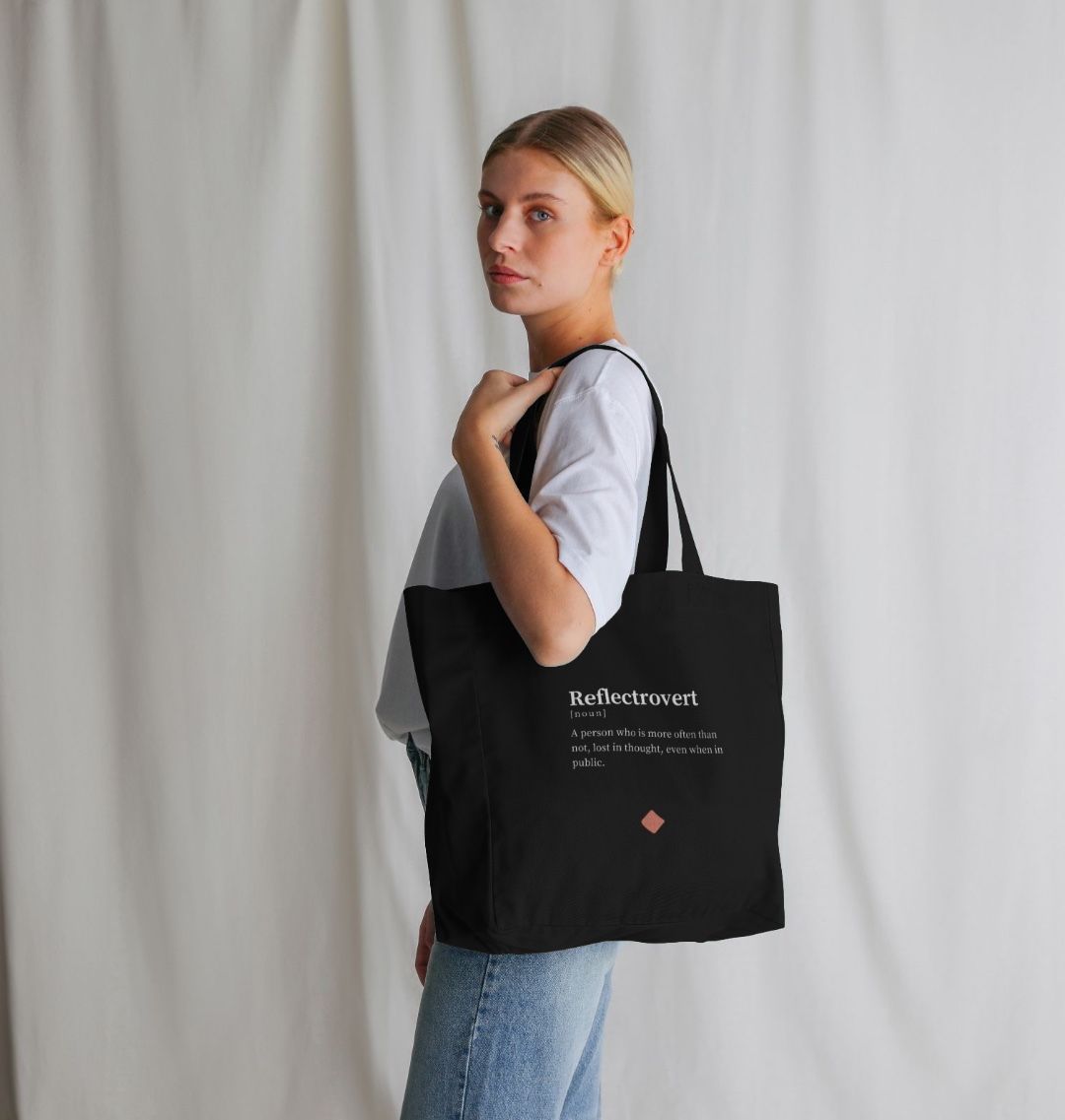 Reflectrovert black tote