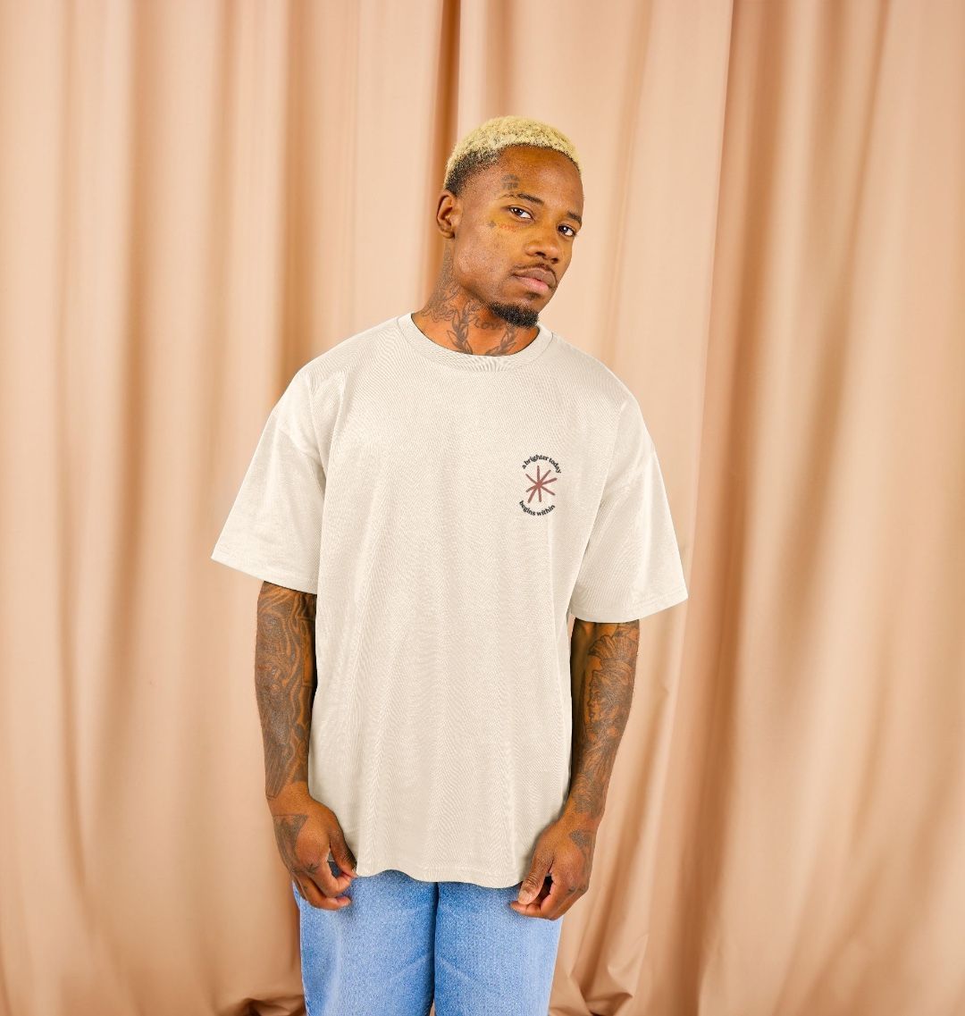 A brighter today begins within oversized tee