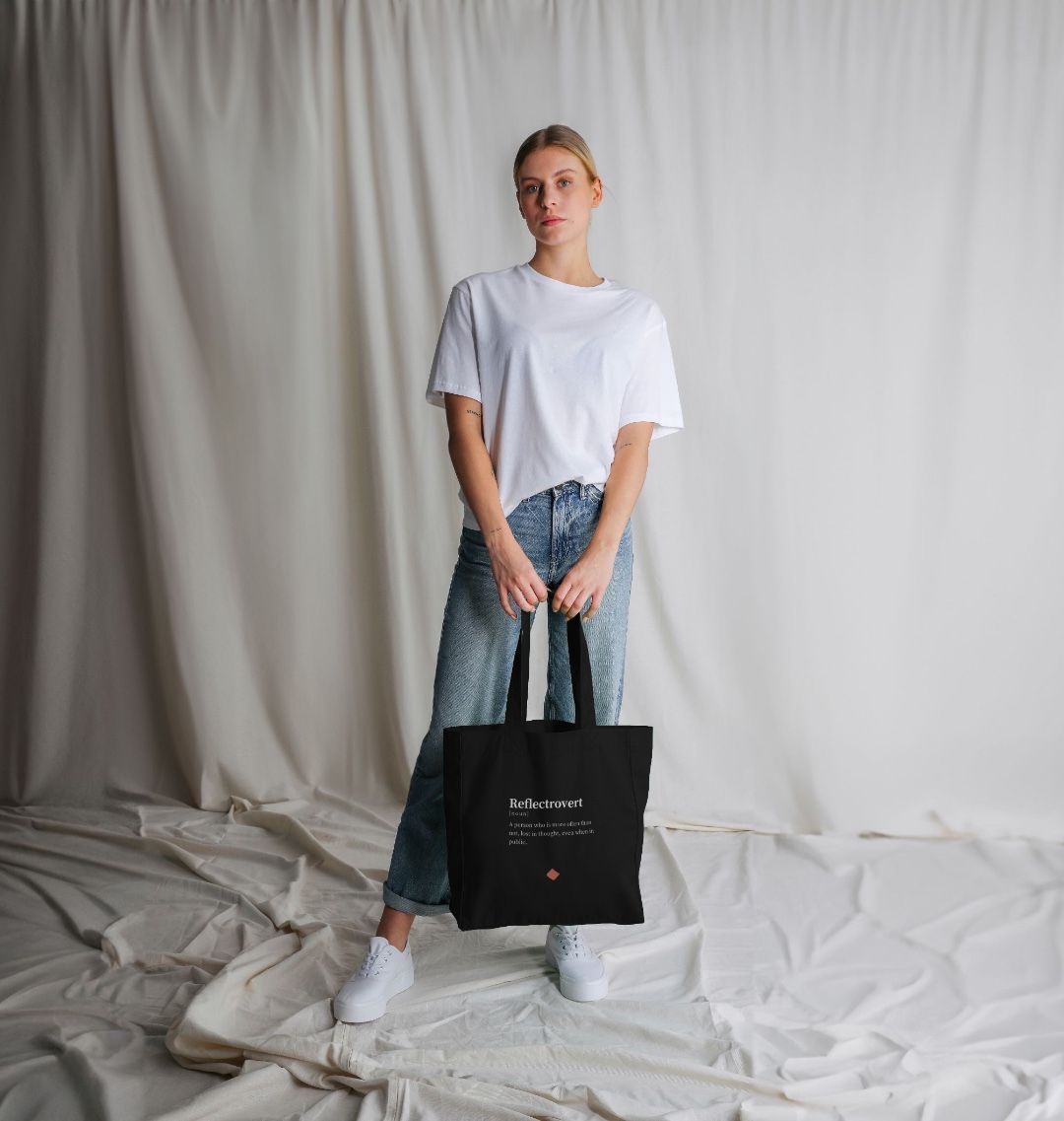 Reflectrovert black tote